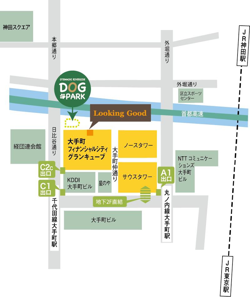 大手町川端緑道地図画像